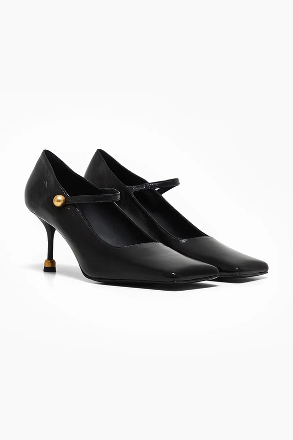 Vanda Novak szpilki skórzane Adela Adela.Wet.Black czarny SS25