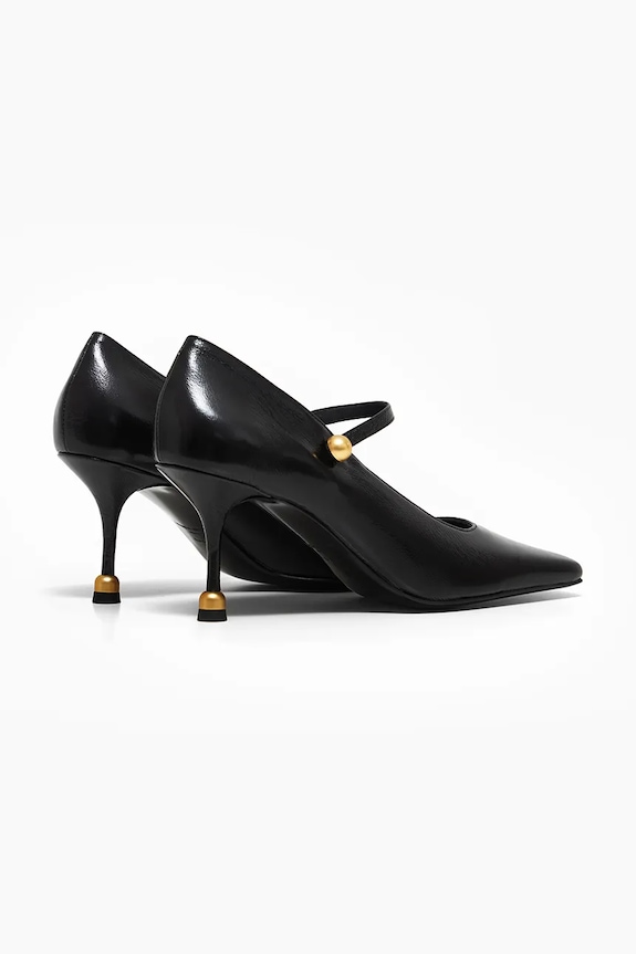 Obuwie Vanda Novak szpilki skórzane Adela Adela.Wet.Black czarny