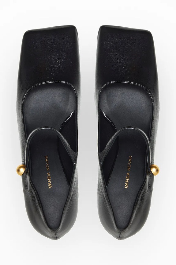 Vanda Novak szpilki skórzane Adela czarny Adela.Wet.Black