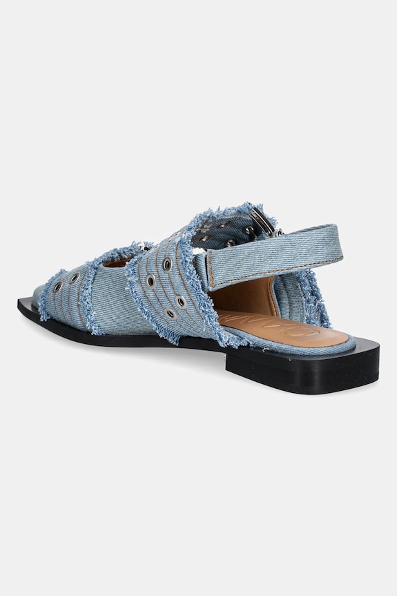 Obuwie GANNI baleriny Feminine Buckle Ballerina Charms Denim S2939 niebieski