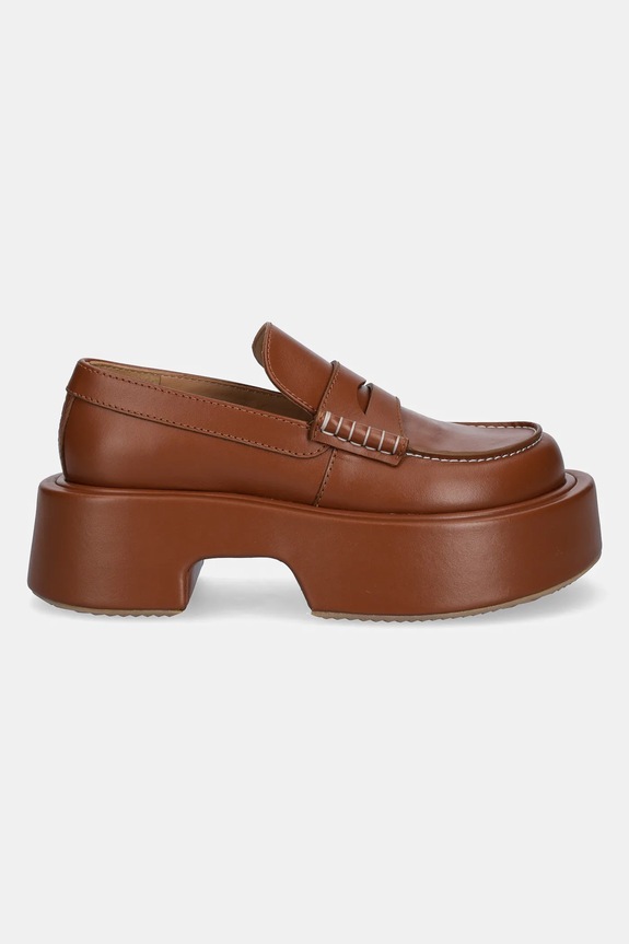 JW Anderson mokasyny skórzane Platform Moccasin FW0169.LA0020.640 brązowy SS25