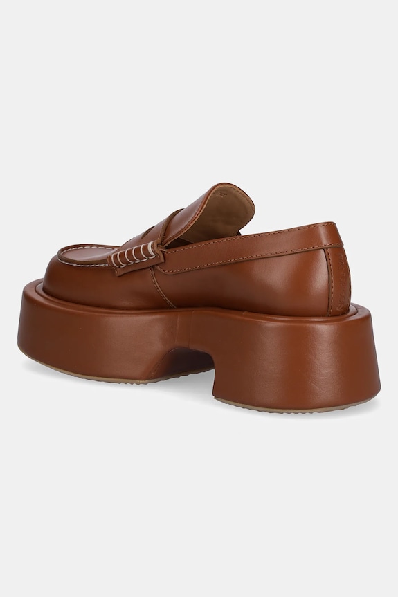 Obuwie JW Anderson mokasyny skórzane Platform Moccasin FW0169.LA0020.640 brązowy
