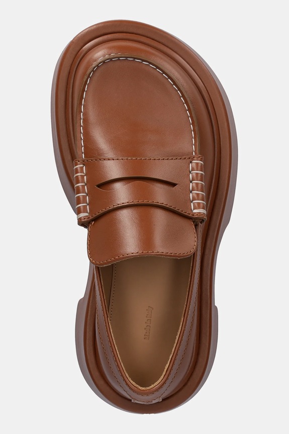 JW Anderson mokasyny skórzane Platform Moccasin brązowy FW0169.LA0020.640