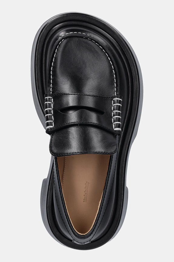 Кожени мокасини JW Anderson Platform Moccasin черен FW0169.LA0020.999