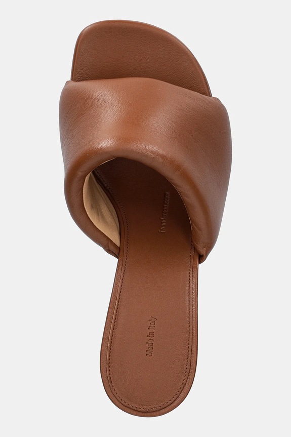 Шкіряні шльопанці JW Anderson Chain Heel Open Mule коричневий SN0076.LA0161.640