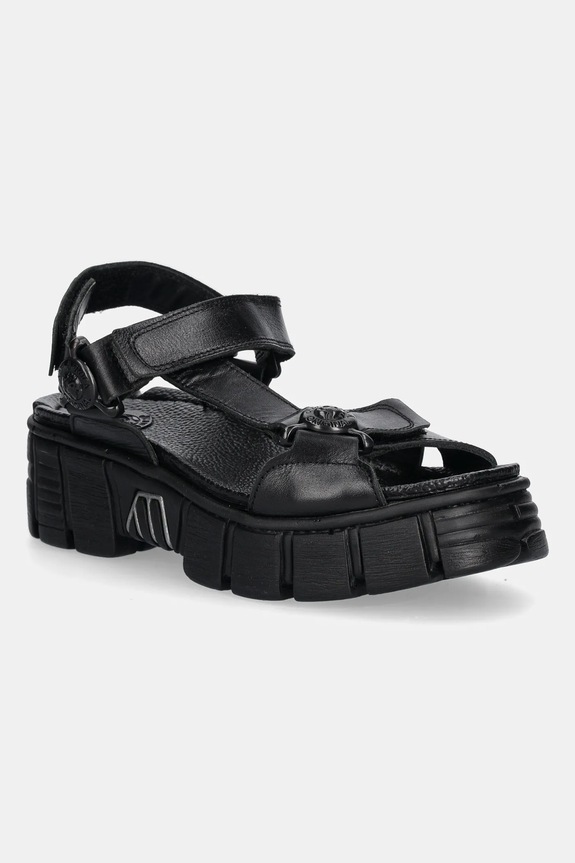 New Rock leather sandals NOMADA grain leather black M.BIOS130.C2
