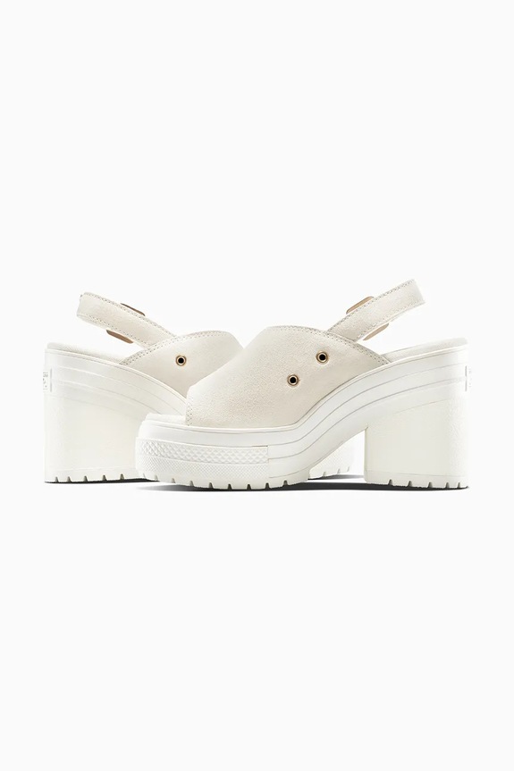 Semišové sandále Converse Chuck 70 De Luxe Heel Mule biela A15070C