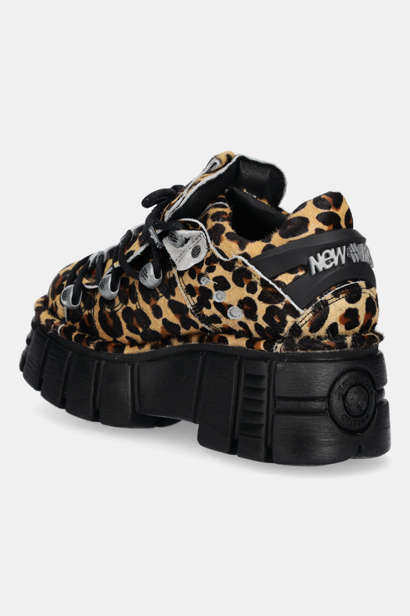 Взуття Замшеві кросівки New Rock Pelo Leopardo Cuero M Tower Negro Lateral M.120N.C54 коричневий