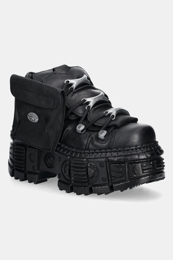 New Rock bőr sportcipő platformos fekete M.OVERZ106NR.C1