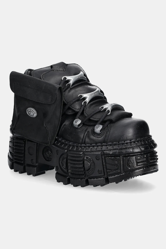 New Rock bőr sportcipő platformos fekete M.OVERZ106NR.C1