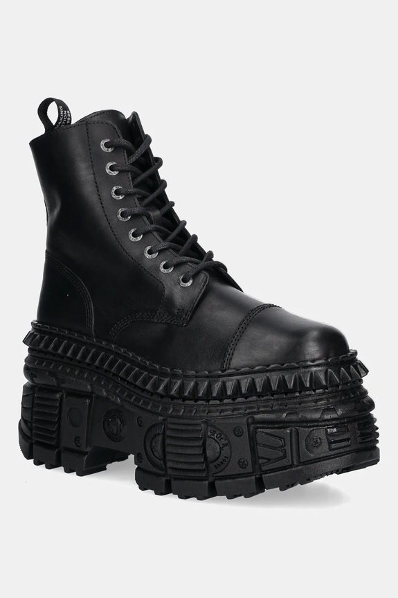 New Rock bőr bakancs platform fekete M.WALL083C.S3