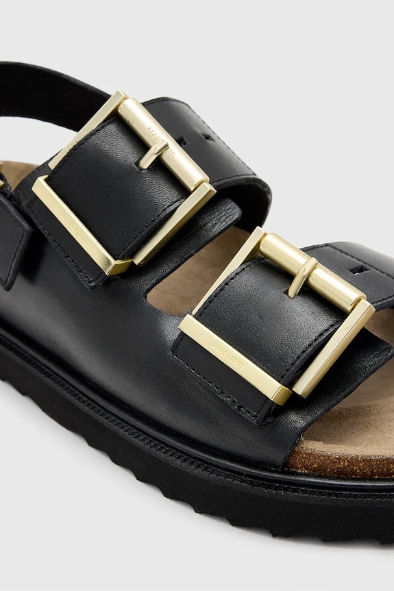 AllSaints sandale de piele Isla Sandal negru W043FC.BLK