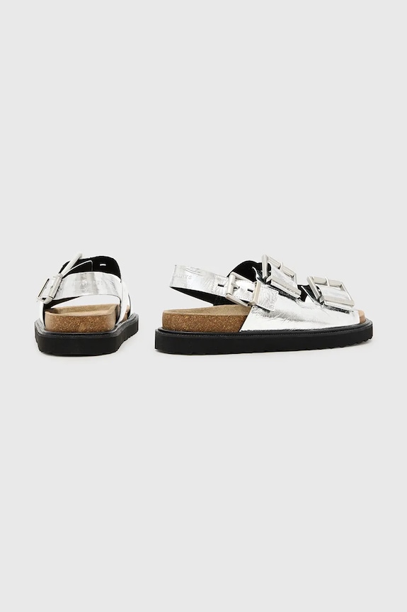 Cipők AllSaints bőr szandál Isla Sandal W044FC.SLV ezüst