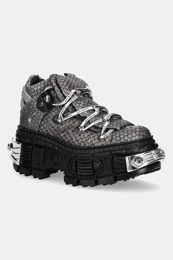 Usnjene superge New Rock Platforma siva M.106WALL.C40