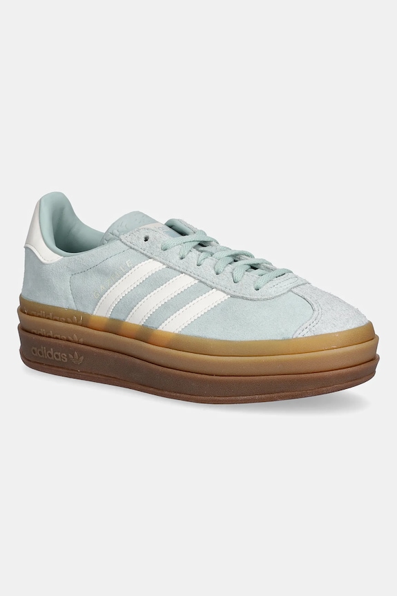 Semišové tenisky adidas Originals Gazelle Bold W imitácia kože tyrkysová JS3902