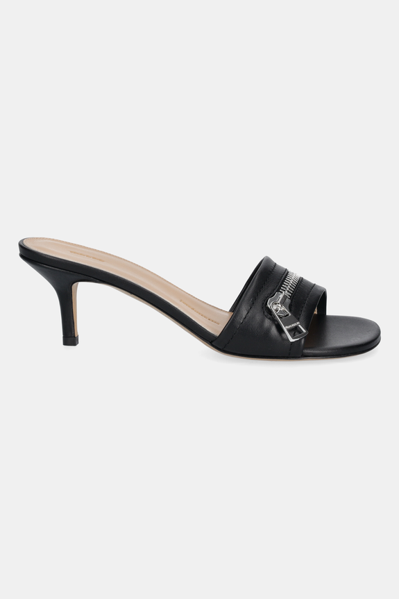 Кожени чехли JW Anderson Biker Heel Sandal SN0105.LA0268 черен SS25