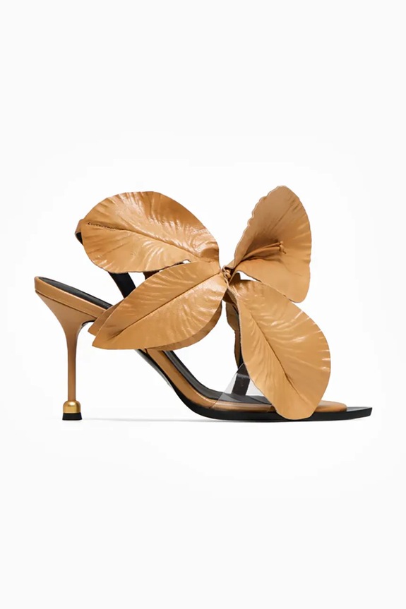 Δερμάτινα πέδιλα Vanda Novak Daisy στιλέτο μπεζ Daisy.Camel.Beige