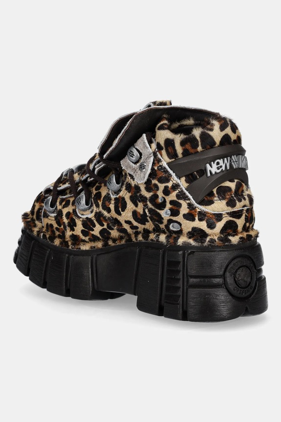 Cipők New Rock velúr sportcipő PELO LEOPARDO PONY M.106.C114 barna