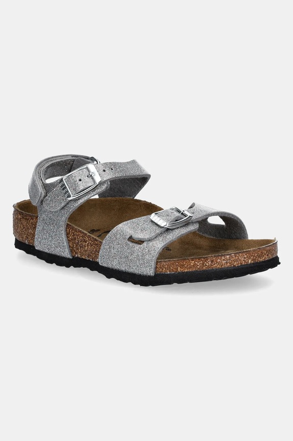 Birkenstock sandali per bambini Rio AS Kids Planet friendly argento 1029477.24.35