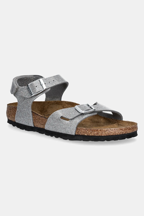 Birkenstock sandali per bambini Rio AS Kids Planet friendly argento 1029477.36.39