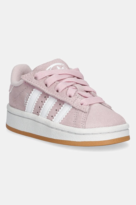 Dětské semišové sneakers boty adidas Originals CAMPUS 00s imitace kůže růžová JP5508