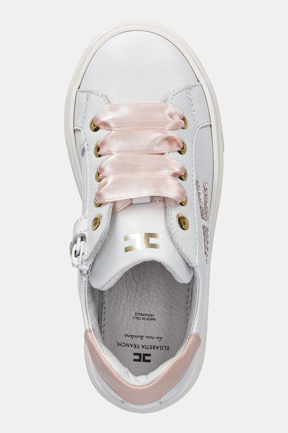 Elisabetta Franchi sneakersy skórzane dziecięce biały F1A9.E0222