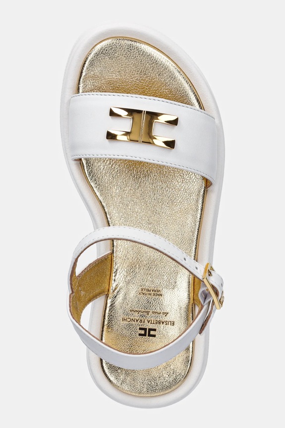 Elisabetta Franchi sandały skórzane dziecięce biały F4A2.E0295.30.34
