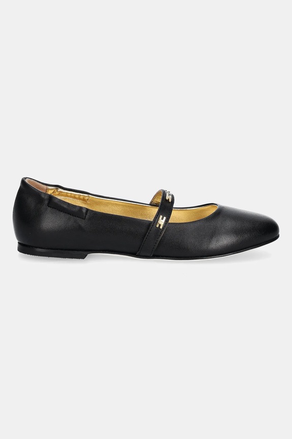 Elisabetta Franchi balerini din piele pentru copii F4A3.E0209.35.38 negru SS25
