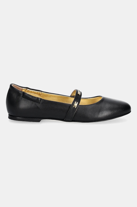 Elisabetta Franchi balerini din piele pentru copii F4A3.E0209.35.38 negru SS25