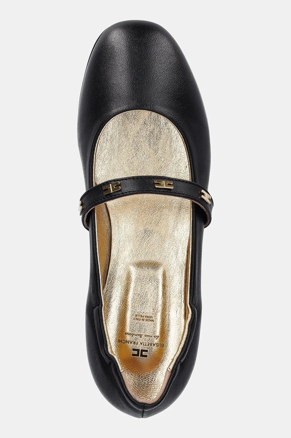 Elisabetta Franchi balerini din piele pentru copii negru F4A3.E0209.35.38