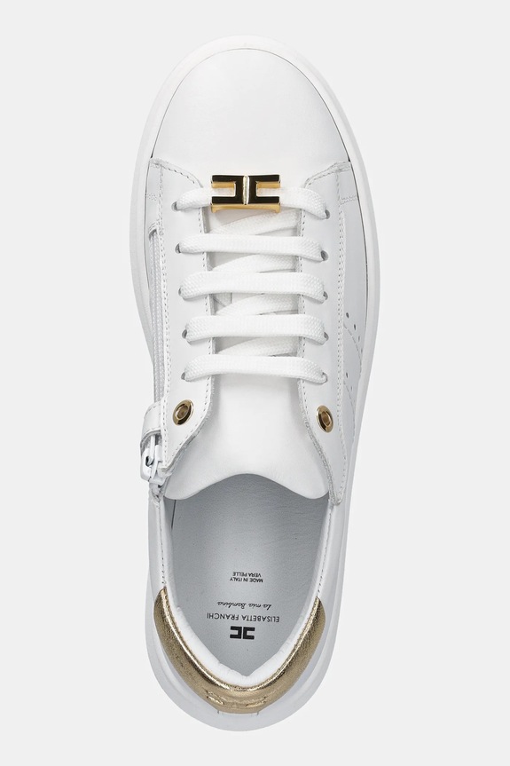 Kožené tenisky Elisabetta Franchi biela F4A9.E0034