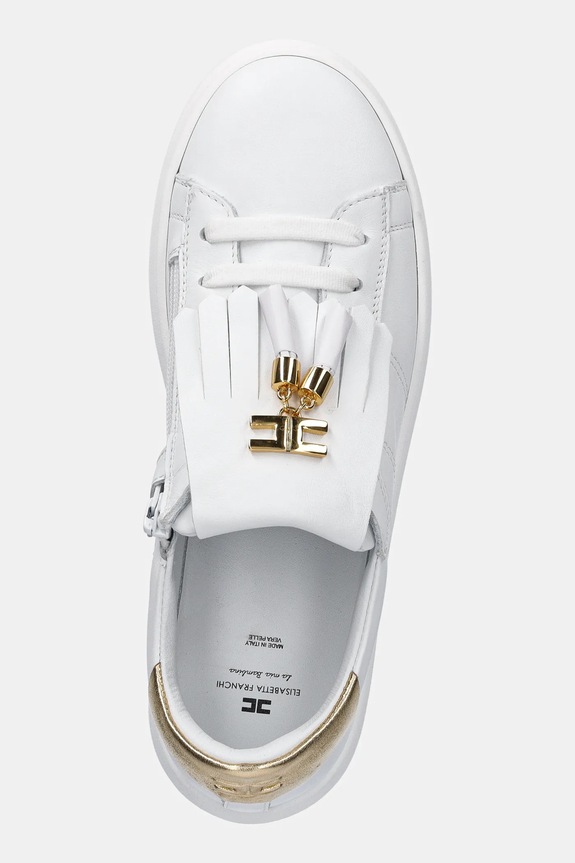 Elisabetta Franchi sneakersy skórzane dziecięce biały F4A9.E0232