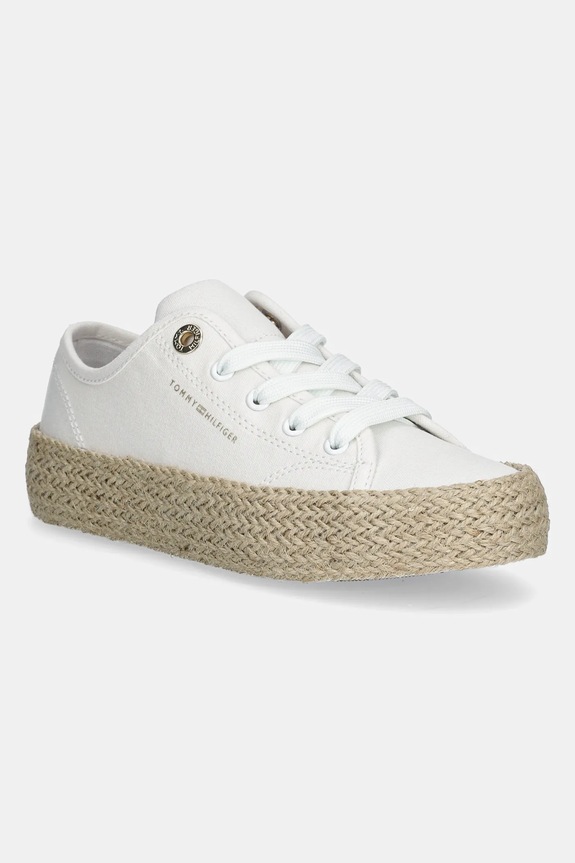 Παιδικά πάνινα παπούτσια Tommy Hilfiger Planet friendly λευκό T3A9.33732.30.34