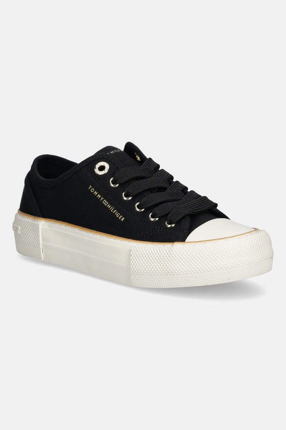 Παιδικά πάνινα παπούτσια Tommy Hilfiger μικρό μαύρο T3A9.33733.30.34