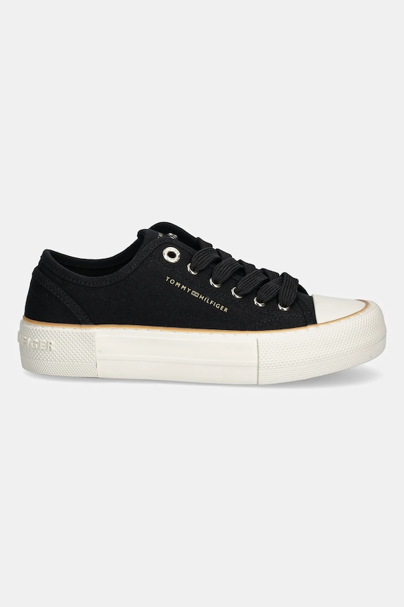 Παιδικά πάνινα παπούτσια Tommy Hilfiger T3A9.33733.30.34 μαύρο SS25