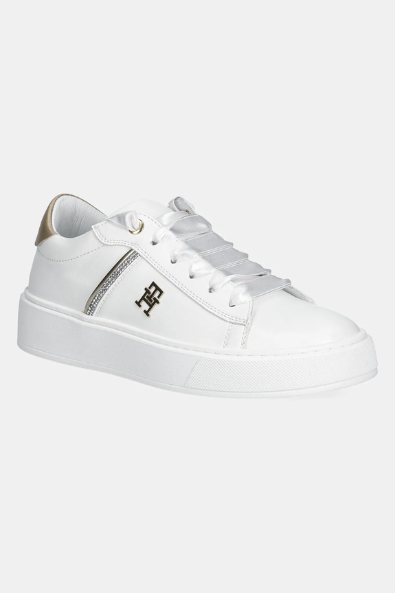 Detské tenisky Tommy Hilfiger imitácia kože biela T4A9.33933.35.40