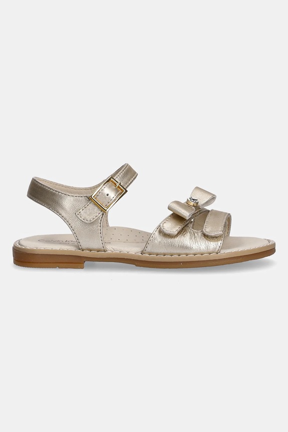 Calvin Klein Jeans sandale din piele pentru copii V1A2.83050.24.29 aur SS25