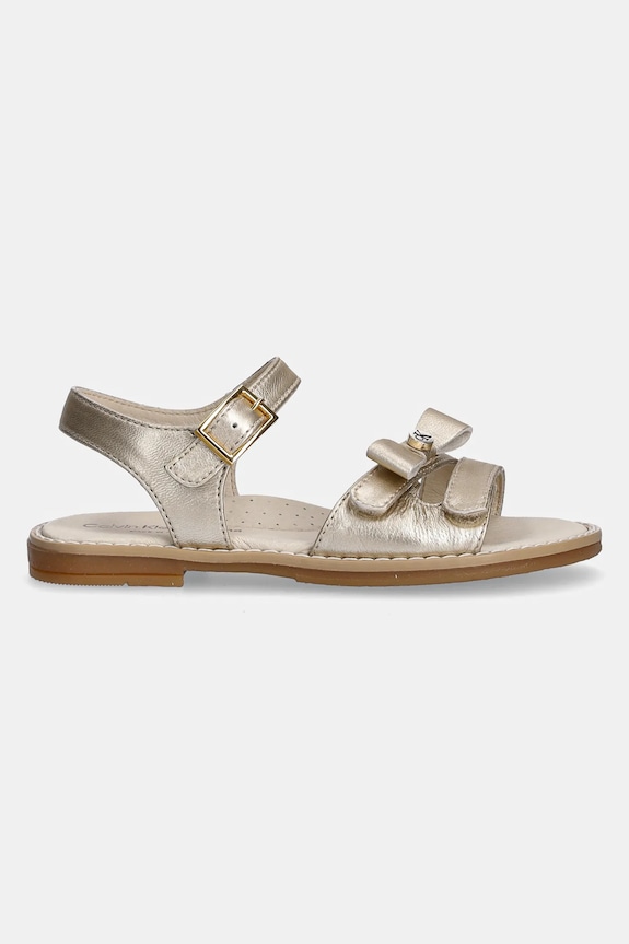 Calvin Klein Jeans sandale din piele pentru copii V1A2.83050.24.29 aur SS25