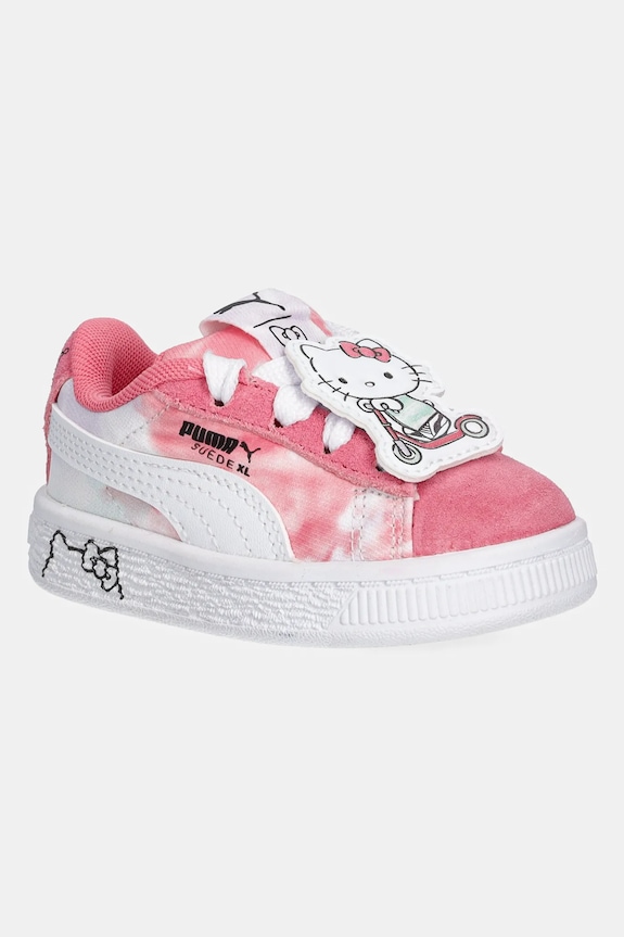 Puma sneakersy dziecięce Suede XL HK&FR AC skóra zamszowa różowy 401418
