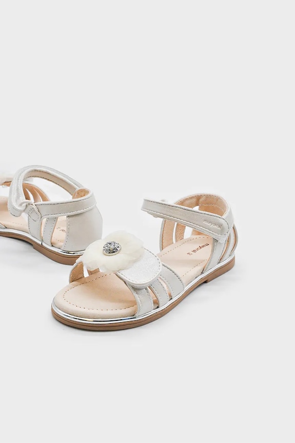 Παιδικά σανδάλια Mayoral απομίμηση λείου δέρματος λευκό 43625.57A.Kids.PPYA