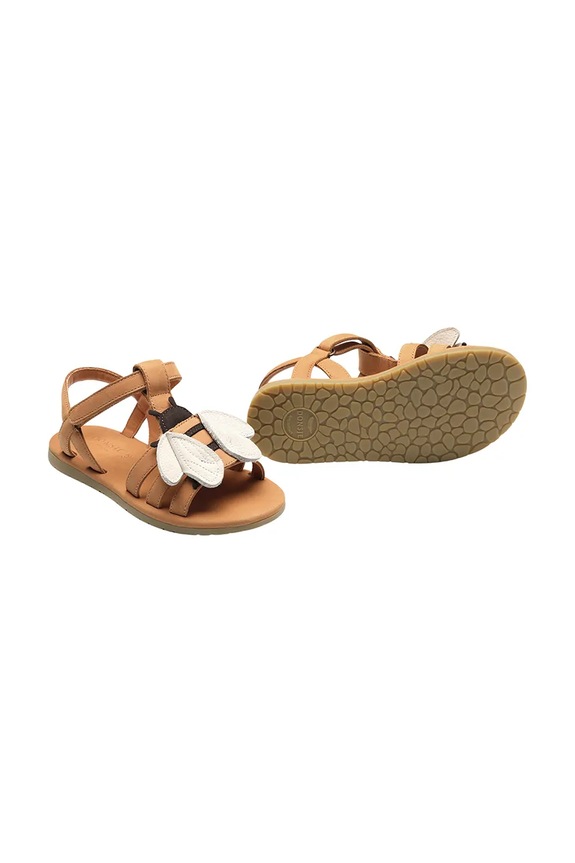 Παιδικά δερμάτινα σανδάλια Donsje Iles Sky Sandals Bee 2004008.22.28 καφέ