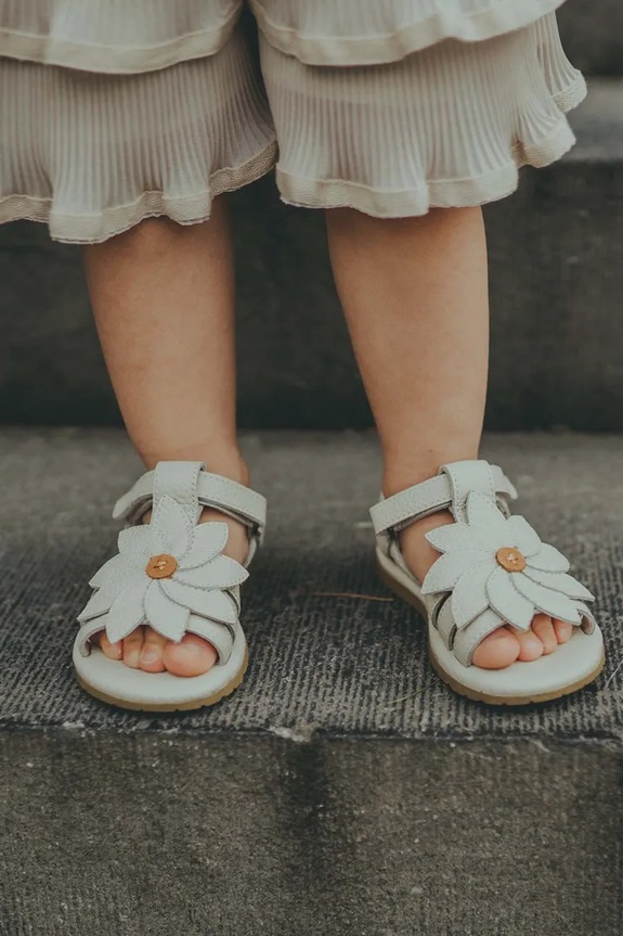 Donsje sandali in pelle bambino/a Iles Fields Sandals Daisy pelle fiore bianco 2025102.22.28