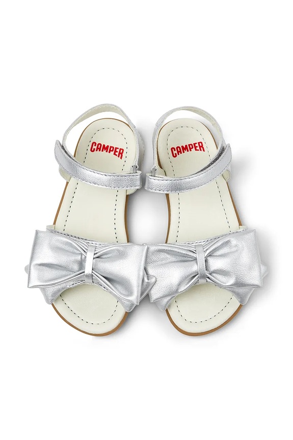 Дитячі шкіряні сандалі Camper Right Kids срібний K800639.28.38
