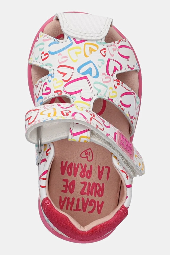 Agatha Ruiz de la Prada gyerekszandál bőrből fehér 252902