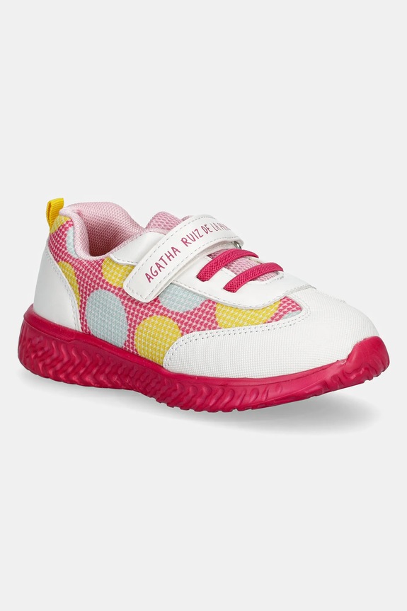 Agatha Ruiz de la Prada scarpe da ginnastica per bambini finta pelle fiore bianco 252920.28.30