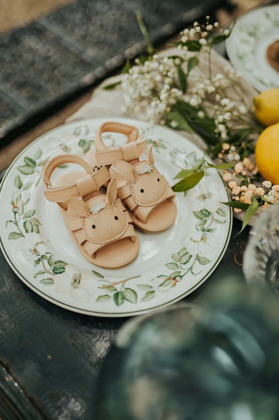 Detské kožené sandále Donsje Stelloux Sandals Bride Darčekový box béžová 1041301