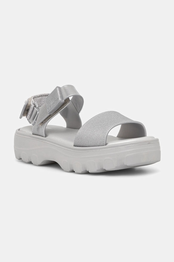 Melissa sandały na platformie dziecięce KICK OFF SANDAL Planet friendly srebrny M.35692