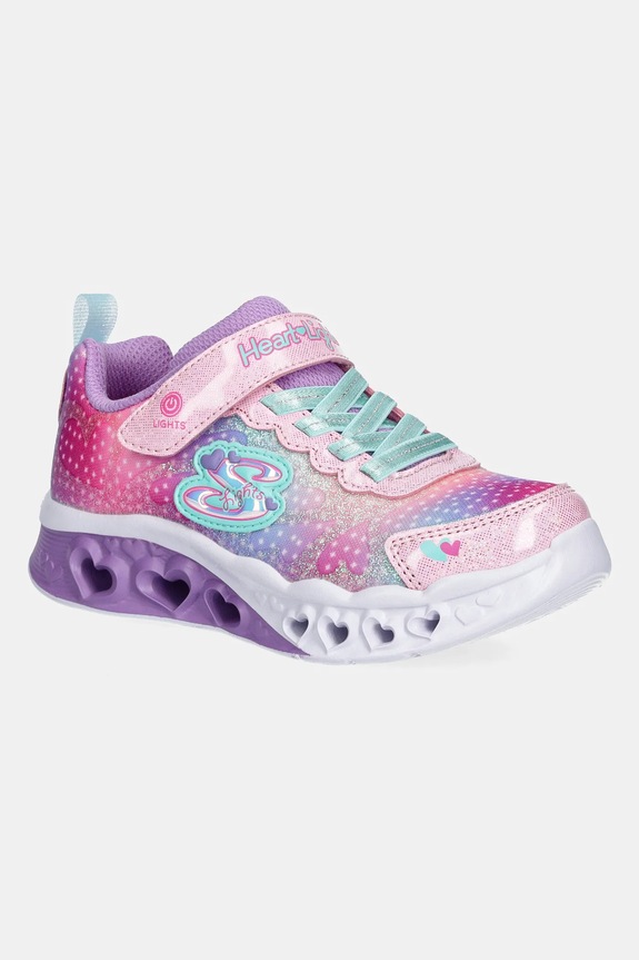 Detské tenisky Skechers FLUTTER HEART LIGHTS imitácia kože ružová 302315L.PPYA