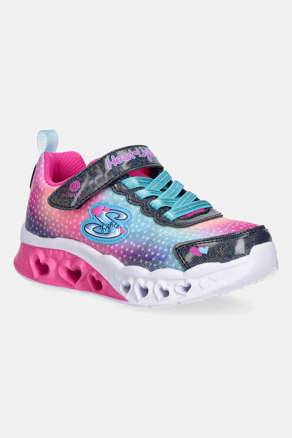 Παιδικά sneakers Skechers FLUTTER HEART LIGHTS απομίμηση λείου δέρματος ροζ 302315L.PPYA