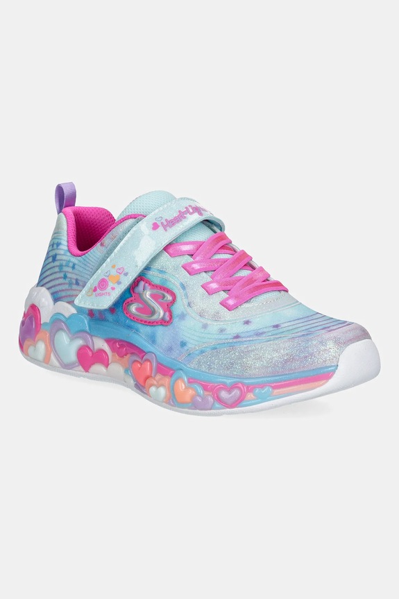 Skechers sneakersy dziecięce ETERNAL HEART LIGHTS syntetyczny turkusowy 302696L